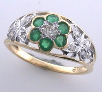 Antik smaragd gyűrű