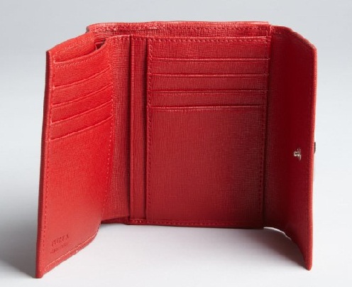 Háromszoros bőr piros pénztárca