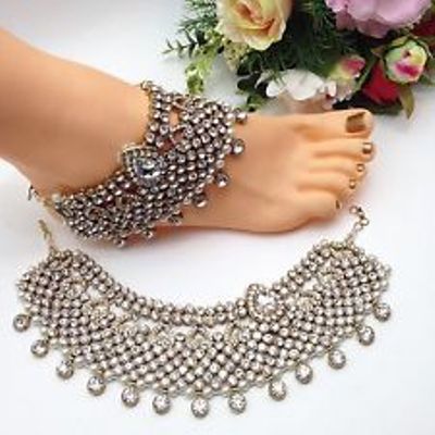 Brude Anklets I Polki Diamond Design