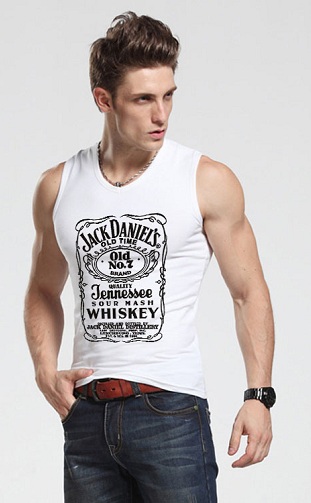 Ærmeløs Jack Daniel T-shirt til mænd: