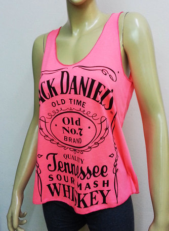 Ærmeløs Jack Daniel T-shirt til kvinder