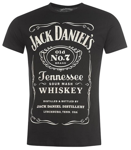 Sima Black Jack Daniel nyomtatott férfi póló