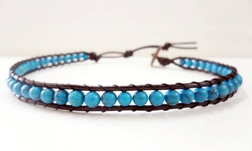 Beaded Læder Anklet