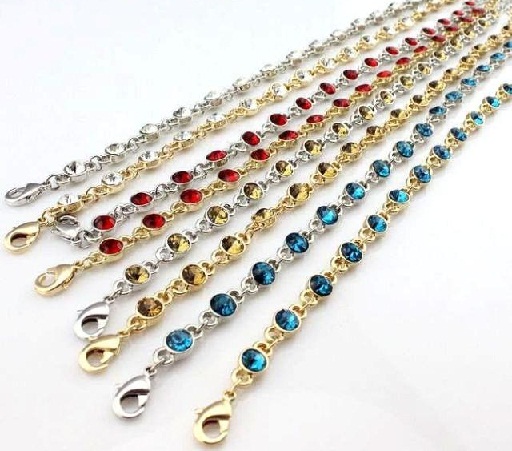 Link Chain Crystal Anklet
