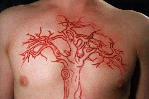 Arret rød tatoveringsdesign