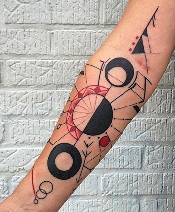 Personligt mønster rød tatoveringsdesign