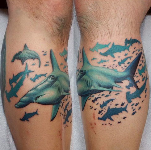 Blå tatovering