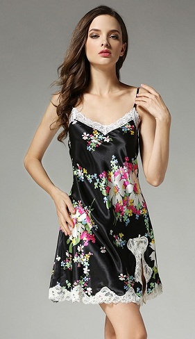 Silke Nighty Slip i sort