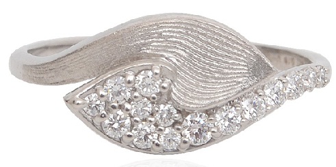 Szem által tervezett platina gyémánt gyűrű
