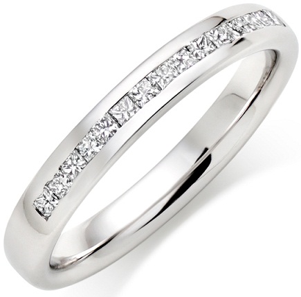 Egyszerű kristály platina gyémánt gyűrű