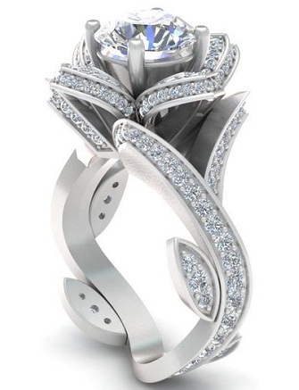 Rose Designer platina gyémánt gyűrű