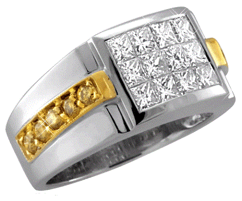 Platina gyémánt gyűrű aranynyal