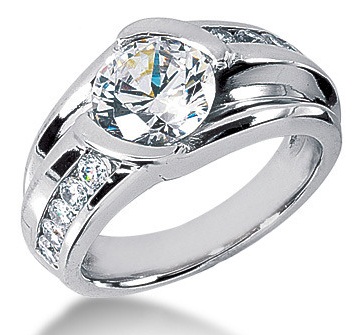 Tyk forlovelsesring i platin