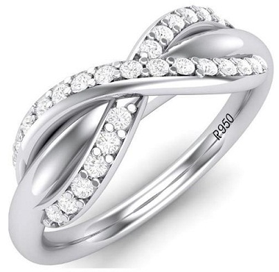 Platinum forlovelsesring med sløjfe design