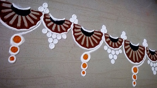 Bejárati ajtó Rangoli Design