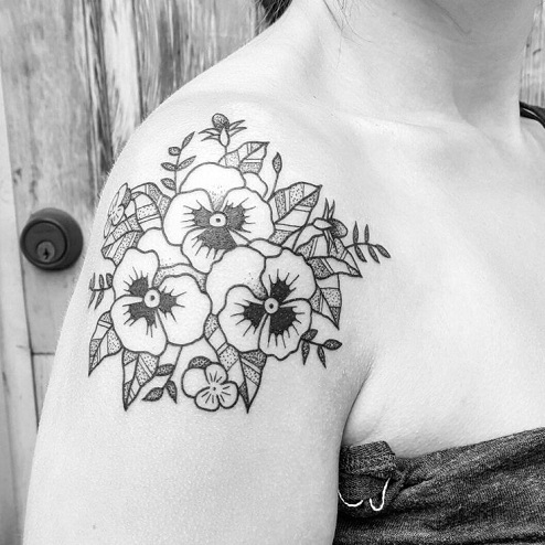 Pansy Sketch Tattoo