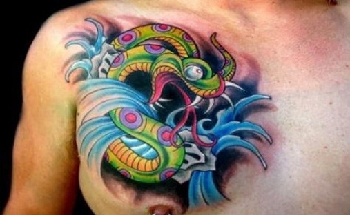 Farverige Reptile Tattoo Design