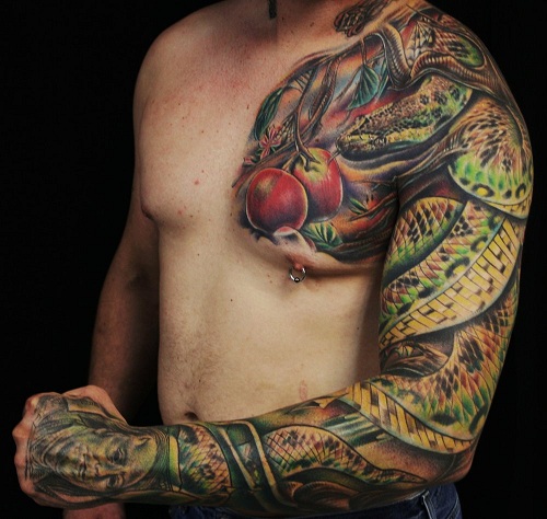 Utrolig reptil tatoveringsdesign