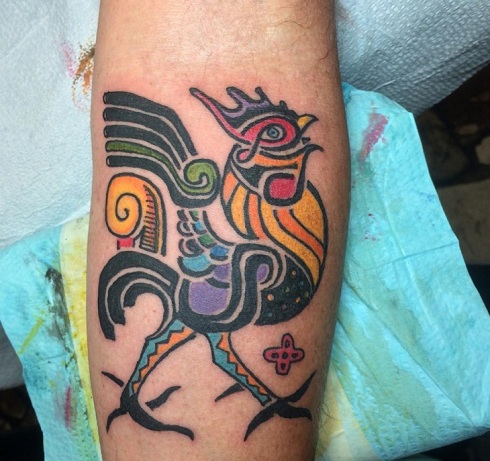 Rooster Tribal Tattoo Design