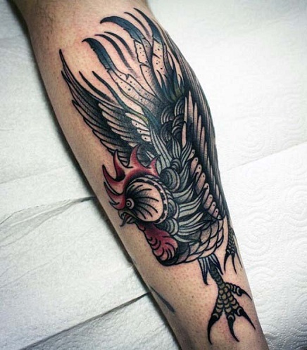 Svingende hane -tatoveringsdesign