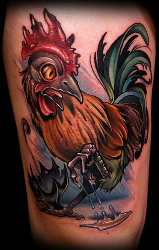 Bange hane -tatoveringsdesign