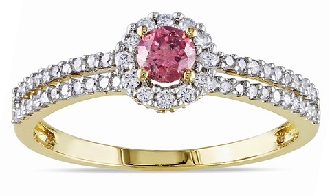 Rund diamant pink ring