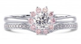 Rózsaszín gyémánt kombinált gyűrű