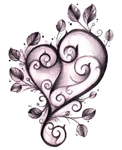 Imponerende gotisk hjerte tatoveringsdesign