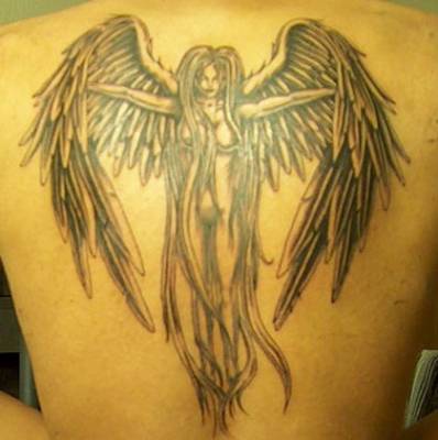 Szenzációs gótikus angyal tetoválás tervezés