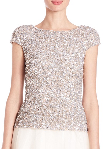 Cap Sleeve Crunchy Sequin Top