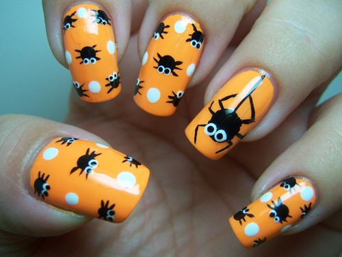 Bugs Halloween Nail Art
