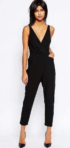 Klassisk sort damer jumpsuit