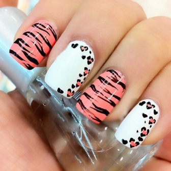 Enkelt Zebra Nail Design