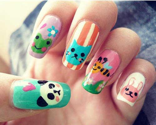 Sød ansigt Animal Nail Art Design