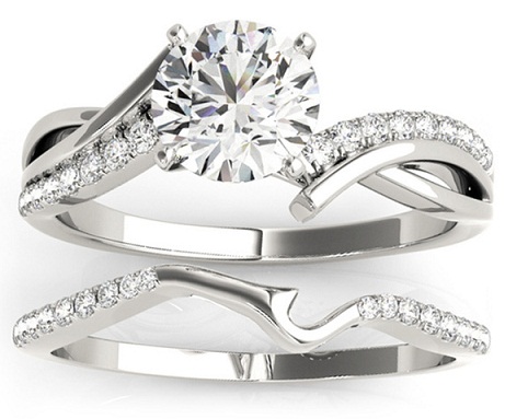 Osztott szárú menyasszonyi gyémántgyűrű készlet