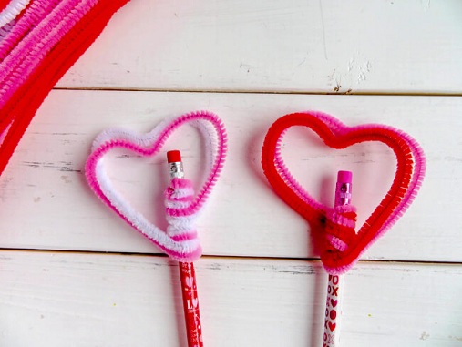 Pencil Toppers Heart Craft