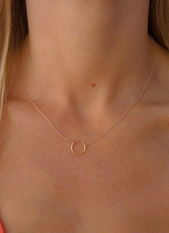 Den simple cirkel guld vedhæng halskæde design
