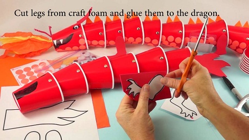 Cup Dragon Puppet Crafts