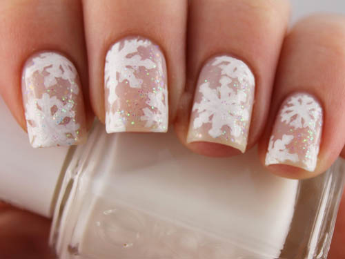 Gennemsigtig Snowflakes Nail Art