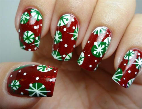 Retro Snowflake Nail Art