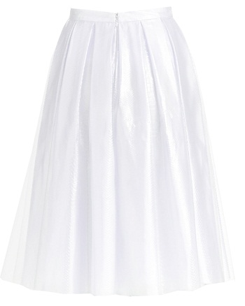 Hvidt plisseret satin nederdel