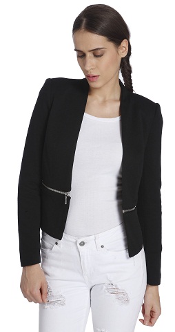 Vero Moda Black Solid Blazer