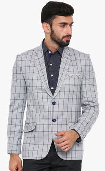 Shaftesbury London Grå ternet blazer til mænd