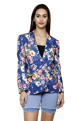 Regal Blue Scuba Blazer Jacket Short