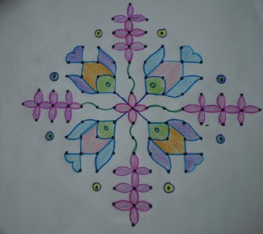Hal 15 Dot Rangoli Design