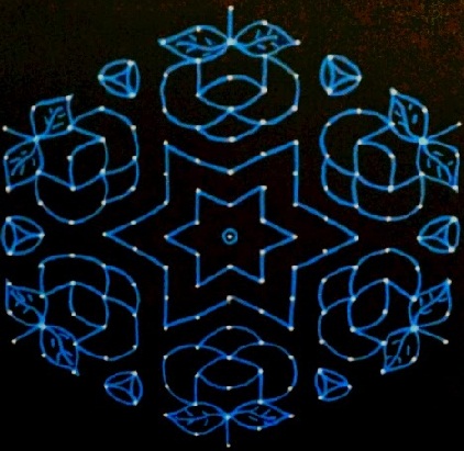 Művészi 15 Dot Rangoli Design