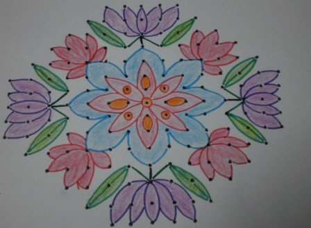Kasmír 15 pont Rangoli Design