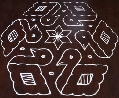 Bird Dot Rangoli Design