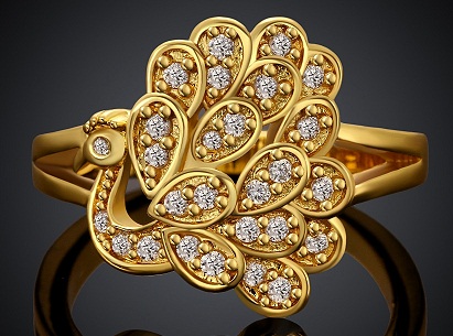 Peacock Design Diamond vielsesring