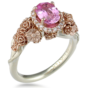 Rózsaszín gyémánt jegygyűrű